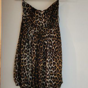 Leopard Strapless Dress M Pretty Elegant & Fun!